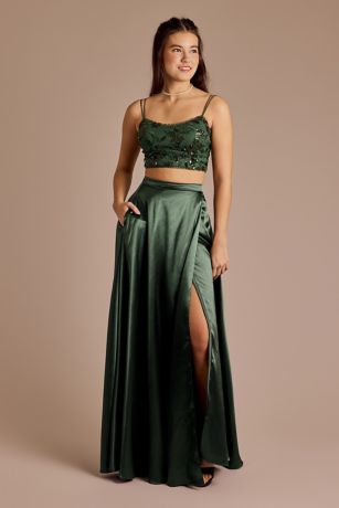 Picture of 2-Piece Sequin Bodice and Satin A-Line Skirt Set