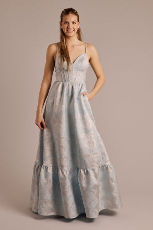 Picture of Metallic Brocade Corset Bodice Ball Gown