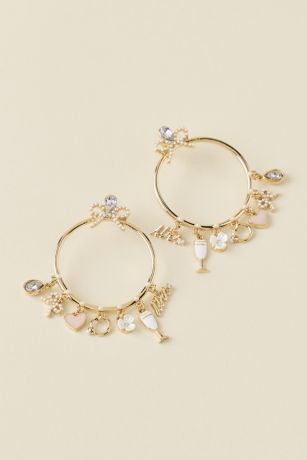 Picture of Bride Charm Hoop Earrings