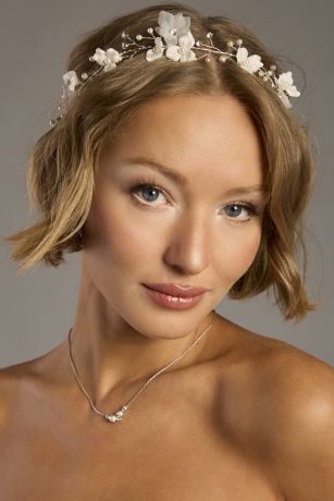 Picture of Flower Headband with Crystals and Pearls