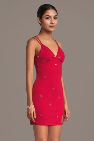 Picture of Rhinestone Embellished Tie-Back Sheath Mini Dress