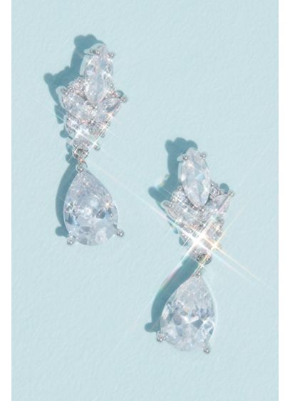 Marquise and Pear Cut Crystal Drop Earrings - Wedding Accessories