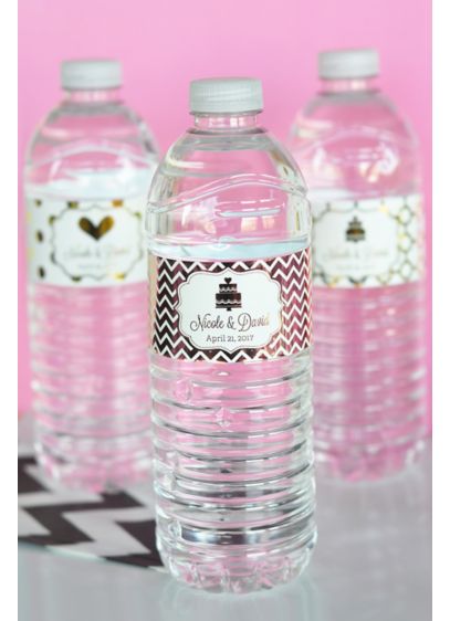 Personalized Metallic Foil Water Bottle Labels David S Bridal