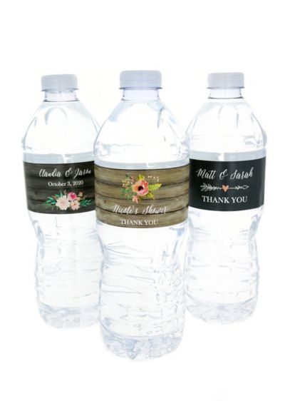 Personalized Floral Garden Water Bottle Labels David S Bridal