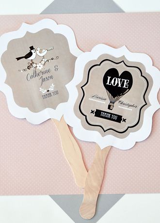 monogrammed wedding fans