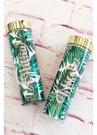 Palm Leaf Tall Tumbler - Keep your maids hydrated on the big day