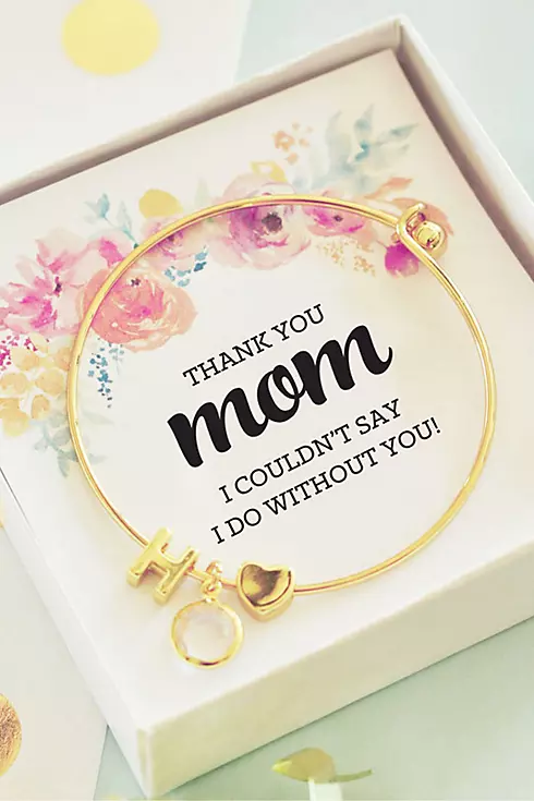 Personalized Gold Monogram Floral Mom Bracelet Image 1