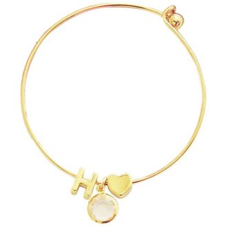 Personalized Gold Floral Flower Girl Bracelet | David's Bridal