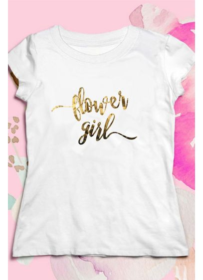 Gold Script Flower Girl Tee - Each Flower Girl Shirt is made of soft