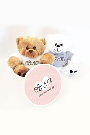 flower girl teddy bear gift personalised