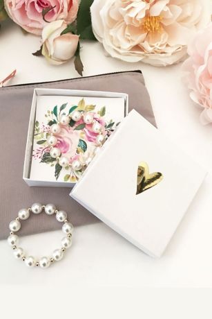 flower pearl bracelet gift box jewelry davidsbridal