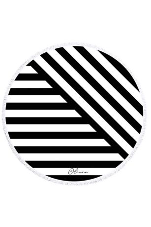 black and white striped beach towel