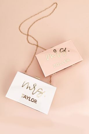 personalized bridal clutch