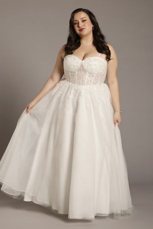 Picture of Illusion Corset Bodice Tulle Ball Gown