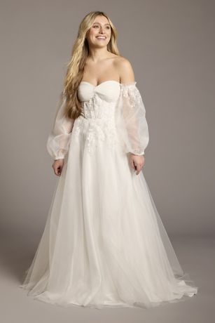 Picture of Tulle Sweetheart Ball Gown with Detachable Sleeves