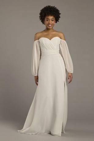 Picture of Off-the-Shoulder Billow Sleeve Wedding Dress