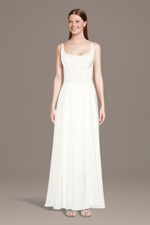 Picture of Tank Matte Satin A-Line Corset Wedding Dress