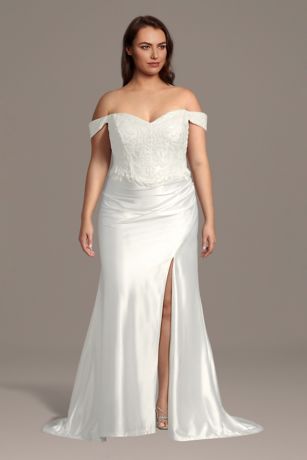 Picture of Sweetheart Sculpting Satin Mermaid Wedding Dress