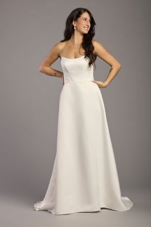 Picture of Satin A-Line Wedding Dress with Sculpted Neckline