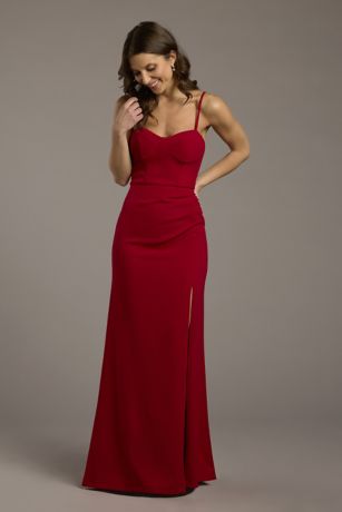 Crepe Tuxedo Sheath Dress | David's Bridal