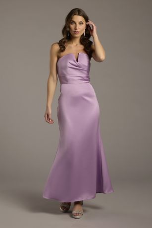 Picture of Strapless Satin Notch Neckline Sheath Dress