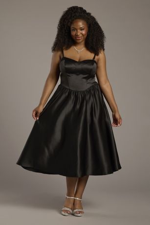 Picture of Corset Seam Full Skirt Satin A-Line Dress