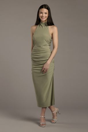 Picture of High Neck Fitted Jersey Sheath Dress
