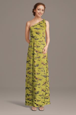 Picture of Floral Print Open Back One-Shoulder Sheath Dress