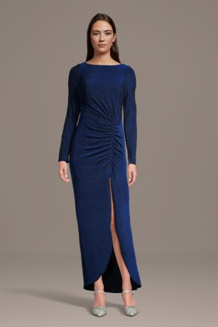 Picture of Long Sleeve Glitter Knit High Neck Sheath Dress