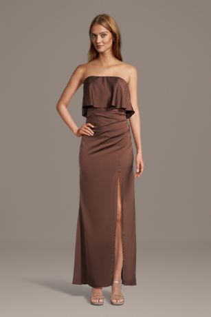Picture of Strapless Matte Satin Popover Sheath Dress