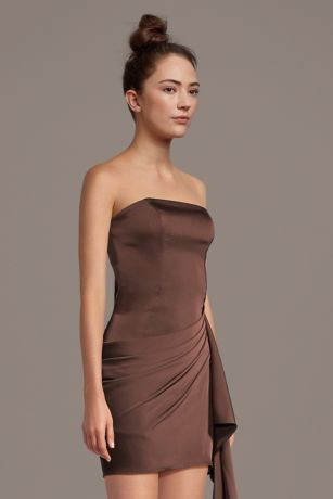 Picture of Strapless Matte Satin Mini Dress
