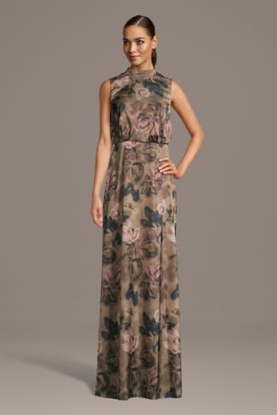 Picture of High-Neck Floral Print Sleeveless Sheath Dress