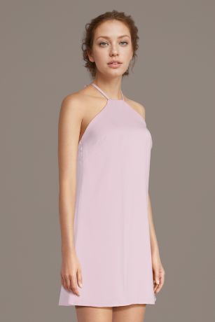 Picture of Charmeuse Halter Trapeze Mini Dress