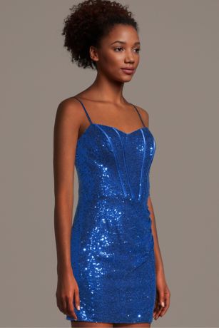 Picture of Sculpted Strapless Sequin Mini Dress