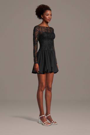 Picture of Long Sleeve Lace Mini Bubble Dress