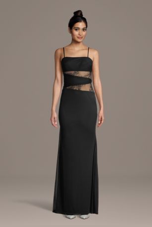 Picture of Strapless Jersey Sheath with Lace Cutouts