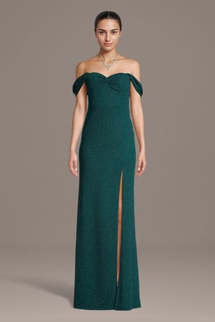 Picture of Off-the-Shoulder Glitter Knit Sheath Dress