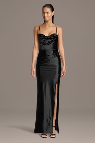 Picture of Sculpting Satin Corset Back Sheath Dress