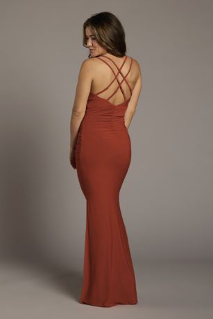Picture of Jersey Cowl Neck Cross Back Sheath Dress