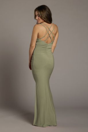 Picture of Jersey Cowl Neck Cross Back Sheath Dress