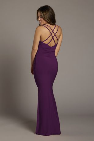 Picture of Jersey Cowl Neck Cross Back Sheath Dress