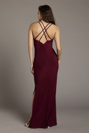 Picture of Jersey Cowl Neck Cross Back Sheath Dress