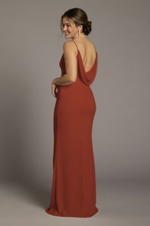 Picture of Chiffon Cowl Back V-Neck Sheath Dress