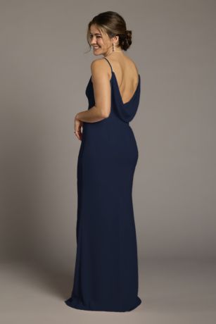 Picture of Chiffon Cowl Back V-Neck Sheath Dress