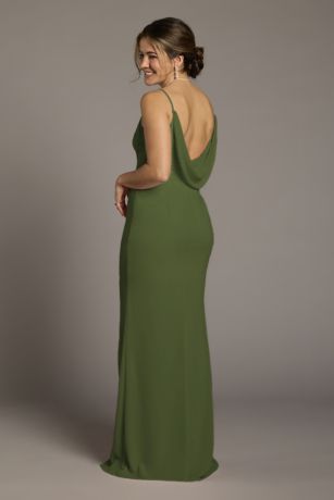 Picture of Chiffon Cowl Back V-Neck Sheath Dress