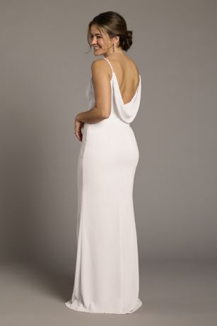 Picture of Chiffon Cowl Back V-Neck Sheath Dress