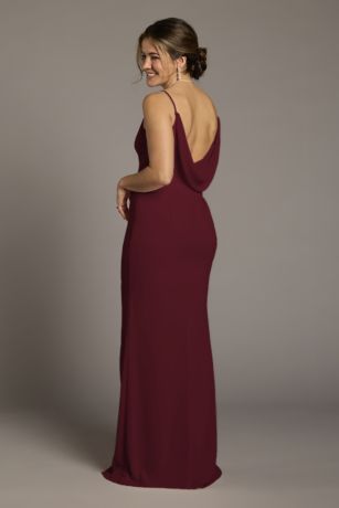Picture of Chiffon Cowl Back V-Neck Sheath Dress