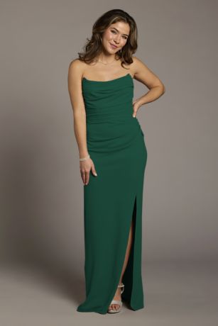 Picture of Crepe Sculpted Neckline Sheath Dress