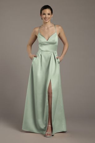 Picture of Satin Empire Waist Ball Gown