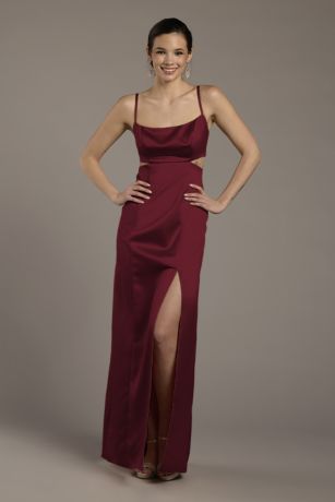 Picture of Satin A-Line Dress with Cutouts